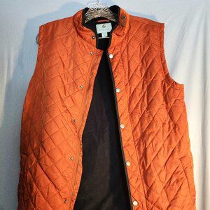 Class Club Orange Sleeveless Quilted Vest Big Boys 18-20
